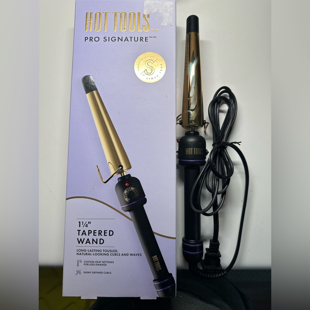 Hot Tools Pro Signature Gold Tapered Wand 1-1/4”